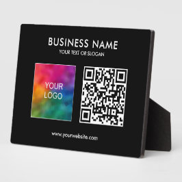 Corporate Business Logo QR Code Sjabloon Zwart Fotoplaat