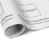 Corporate Business Logo, Slogan met fotonaam Cadeaupapier (Rol Hoek)