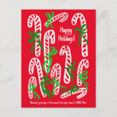 Corporate Candycanes CUSTOM PHOTO Christmas Feestdagenkaart (Voorkant)