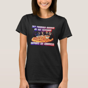 Corporate Cat Chronicles: Pizzabijeenkomst T-shirt