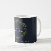 CORPORATE CHIC NAVY HOLLY BERRY WREATH CHRISTMAS KOFFIEMOK (Voorkant rechts)