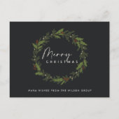 CORPORATE CHIC ZWART HOLLY BERRY KRANS KERST FEESTDAGENKAART (Voorkant)