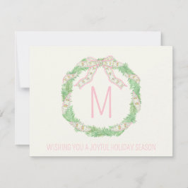 Corporate chinoiserie coquette Kerstkrans Notitiekaartje