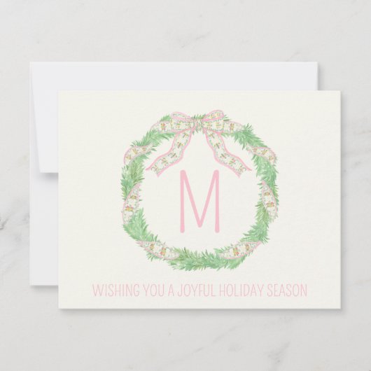 Corporate chinoiserie coquette Kerstkrans Notitiekaartje (Voorkant)