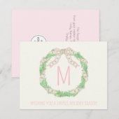 Corporate chinoiserie coquette Kerstkrans Notitiekaartje (Voorkant / Achterkant)