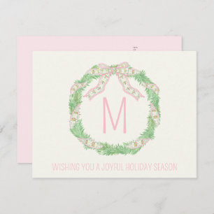 Corporate chinoiserie coquette Kerstkrans Notitiekaartje