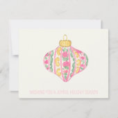 Corporate chinoiserie vrouwelijke kerst ornament notitiekaartje (Voorkant)