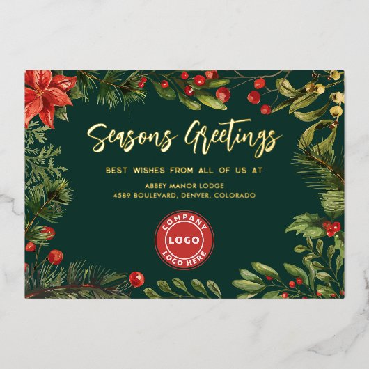 Corporate Christmas Feestdagen Red Berries Gold (Voorkant)
