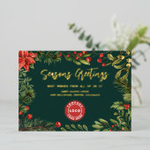 Corporate Christmas Feestdagen Red Berries Gold (Staand Voorkant)