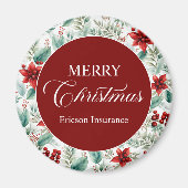 Corporate Christmas Greenery Poinsettia  Magneet (Voorkant)