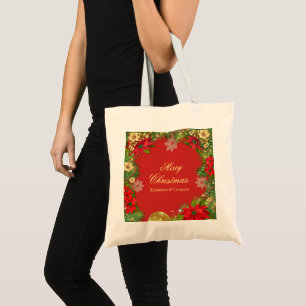 Corporate Christmas Party Favor Canvas tas