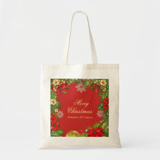 Corporate Christmas Party Favor Canvas tas (Voorkant)