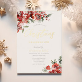 Corporate Christmas Party Gala Goud Folie Uitnodiging