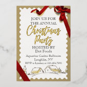 Corporate Christmas Party Gold Foil Uitnodigingen (Voorkant)