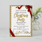 Corporate Christmas Party Gold Foil Uitnodigingen (Staand Voorkant)