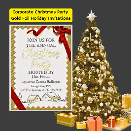 Corporate Christmas Party Gold Foil Uitnodigingen