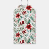 Corporate Christmas Party Greenery Poinsettia  Cadeaulabel (Achterkant)