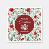 Corporate Christmas Party Greenery Poinsettia  Servet (Voorkant)