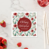 Corporate Christmas Party Greenery Poinsettia  Servet (Insitu)