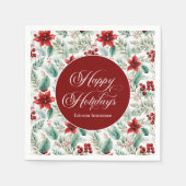 Corporate Christmas Party Greenery Poinsettia  Servet (Voorkant)