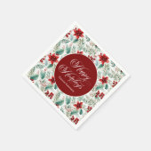 Corporate Christmas Party Greenery Poinsettia  Servet (Hoek)