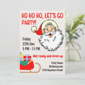 Corporate Christmas Party uitnodiging Santa Kantoo (Staand voorkant)