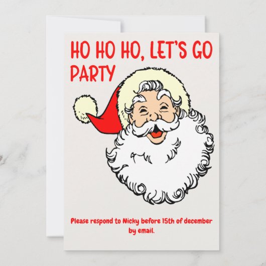 Corporate Christmas Party uitnodiging Santa Kantoo (Achterkant)