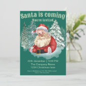 Corporate Christmas Party uitnodiging Santa Waterc (Staand voorkant)