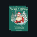 Corporate Christmas Party uitnodiging Santa Waterc<br><div class="desc">"Corporate Christmas Delight: De Kerstman is onderweg,  en je bent uitgenodigd om deel te nemen aan het vrolijke feest! Pas de datum,  tijd en locatie aan op deze vrolijke uitnodiging met een lachende kerstman tegen een achtergrond van een sereen winterbos." #CorporateChristmasParty#SantaIsComing#Christmas</div>