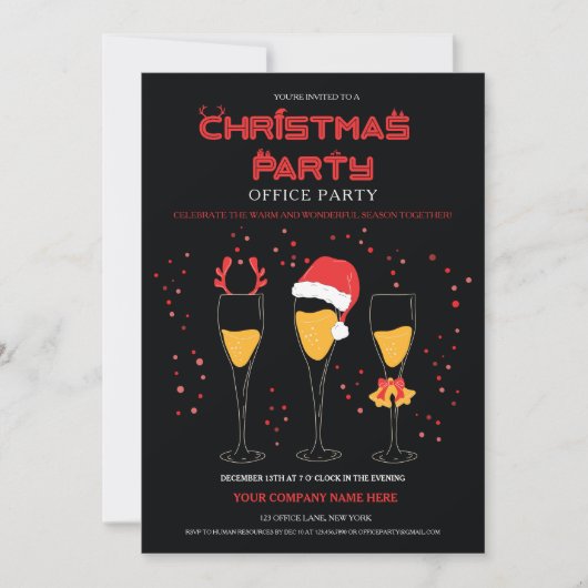 Corporate Christmas Party Uitnodiging Sjabloon (Voorkant)