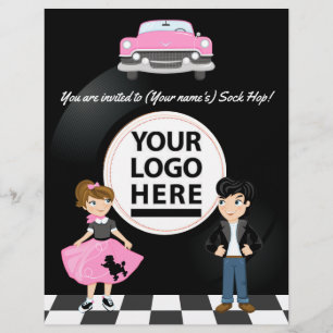 Corporate/Club/College/School Sock Hop Retro Party Flyer