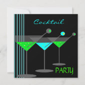 Corporate Cocktail Party Drink Martini Blue Green Kaart (Voorkant)