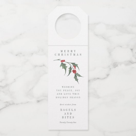 CORPORATE COMPANY HOLIDAY GIFT | KerstHolly B Flessenhanger (Voorkant)