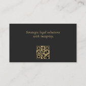 Corporate Counsel Minimal Black Gold QR-code Visitekaartje (Achterkant)