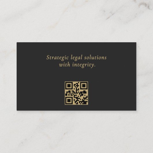 Corporate Counsel Minimal Black Gold QR-code Visitekaartje (Achterkant)