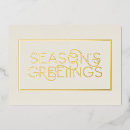 Corporate Cream & Gold Lijst Seizoenen Groeten Folie Feestdagenkaart