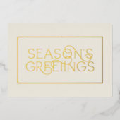 Corporate Cream & Gold Lijst Seizoenen Groeten Folie Feestdagenkaart (Voorkant)