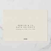 Corporate Cream & Gold Lijst Seizoenen Groeten Folie Feestdagenkaart (Achterkant)