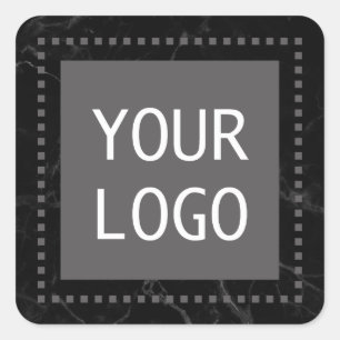 Corporate Custom Logo Modern Dark Marble Vierkante Sticker