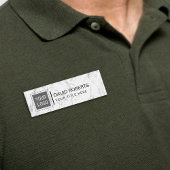 Corporate Custom Logo Modern White Marble Naambadge