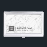 Corporate Custom Logo Modern White Marble Visitekaarthouder<br><div class="desc">Corporate Custom Logo Modern White Marble Business Card Holder.</div>