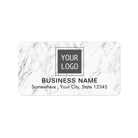 Corporate Custom Logo Modern Wit Marmer Business Etiket (Voorkant)