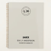 Corporate Custom Logo QR Neutral Beige Business Planner (Voorkant)