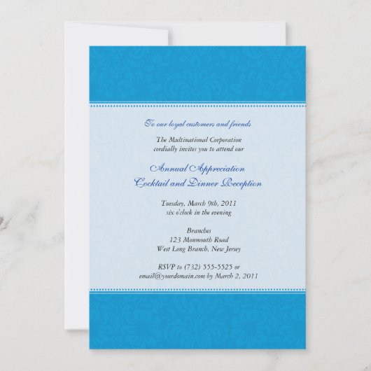 Corporate Damask Cerulean Kaart (Voorkant)