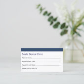 Corporate Dental Appointment Card Dark Blue Afsprakenkaartje (Staand voorkant)