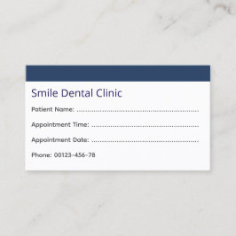 Corporate Dental Appointment Card Dark Blue Afsprakenkaartje