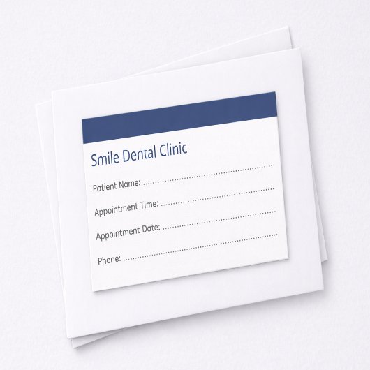 Corporate Dental Appointment Card Dark Blue Afsprakenkaartje