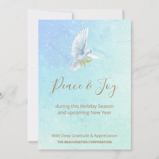*~* Corporate Dove Peace Joy Holiday-kaart (Voorkant)