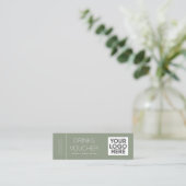 Corporate Drink Voucher Logo Sage Green Mini Kaart Mini Visitekaartje (Staand voorkant)