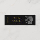 Corporate Drink Voucher Logo Zwart Goud Mini Kaart Mini Visitekaartje (Achterkant)